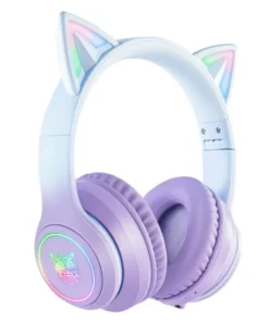 Onikuma B90 RGB Cat Ear Bluetooth 5.0 Wireless Gaming Headset- Purple