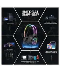 Alternative view of ONIKUMA X22 Cool RGB Dynamic Light Wired Gaming Headset (Black)