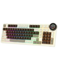 Alternative view of Royal Kludge RK N99 Tri Mode RGB Hot Swap (Beige Switch) Mocha Grey Mechanical Gaming Keyboard