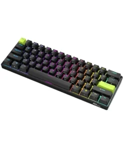 Alternative view of Royal Kludge RK C61 Wired RGB Hot Swap (Magnetic Mint Switch) Black Green Mechanical Gaming Keyboard