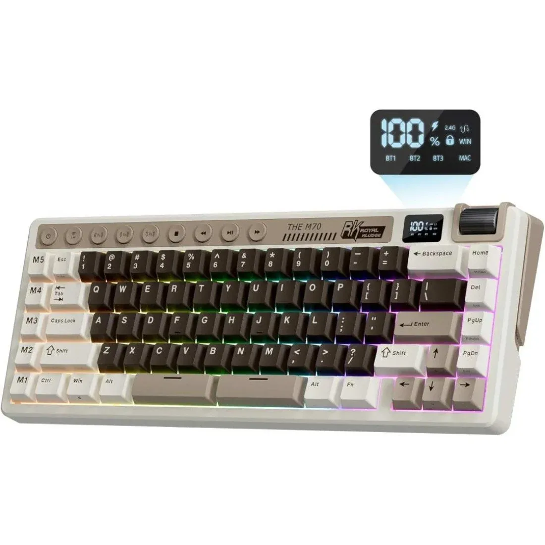 ROYAL KLUDGE RK M70 Hot Swappable Tri Mode Mechanical Gaming Keyboard