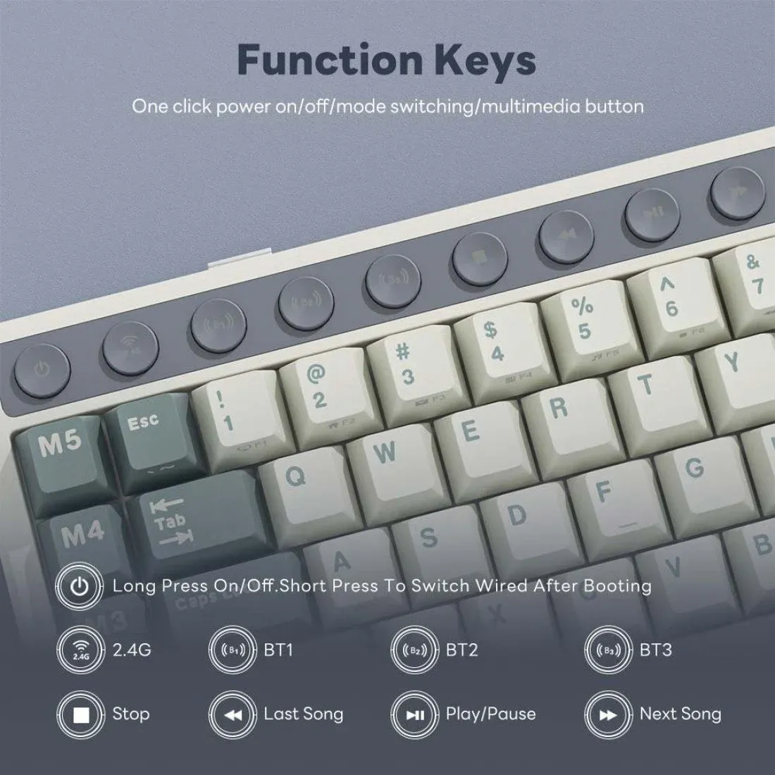 ROYAL KLUDGE RK M70 Hot Swappable Tri Mode Mechanical Gaming Keyboard - Image 6