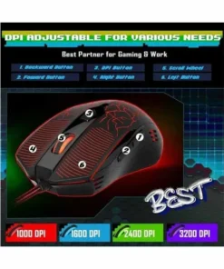 Alternative view of Redragon S107-BA RGB Wired Black Mechanical Gaming Keyboard & Mouse Combo