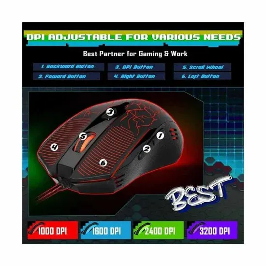 Redragon S107-BA RGB Wired Black Mechanical Gaming Keyboard & Mouse Combo - Image 2