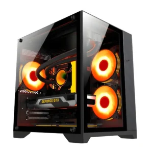 PC POWER ICE CUBE BK M-ATX GAMING CASING WITH 5 ARGB FAN