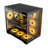 PC POWER DARK WOOD Casing With 7 FANS and 650W PSU