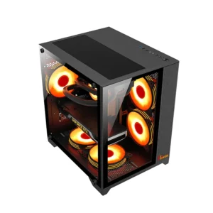 Alternative view of PC POWER ICE CUBE BK M-ATX GAMING CASING WITH 3 ARGB FAN and 350W POWER SUPPLY