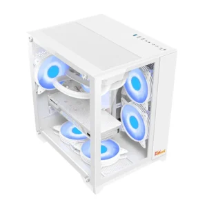 Alternative view of PC POWER ICE CUBE WH M-ATX GAMING CASING (5 X ARGB FAN)