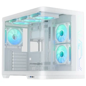 PC Power Iceland Edge WH Casing With 6 FANS and 850W 80+ GOLD PSU