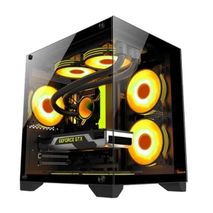 PC POWER OCEAN VIEW BK M-ATX GAMING CASING WITH 7 ARGB FAN
