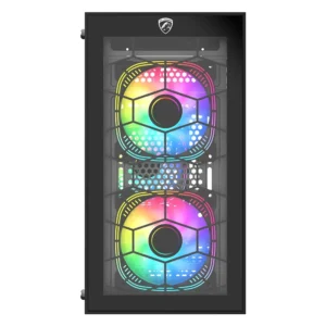 Alternative view of PC Power Spider Web Crystal Mini BK With 230W PSU & 3 FANS Gaming Case