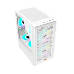 Alternative view of PC POWER WHITE FLOW MESH X2 GAMING CASING WH WITH PSU