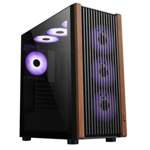 PC POWER WOOD MESH BK Casing With 4 FANS