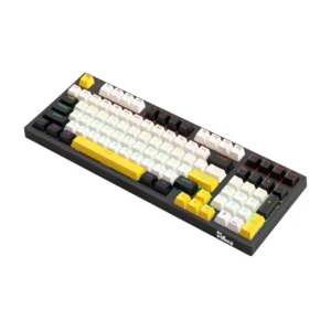 PC POWER K98 Gaming RGB Mechanical Keyboard (Keycap White & Black + Yellow)
