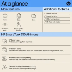 Alternative view of HP Smart Tank 750 Wi-Fi Duplexer All-in-One Color Printer