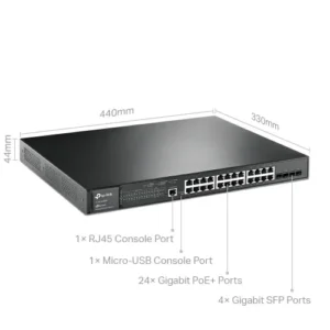 Alternative view of TP-Link TL-SG3428MP JetStream 28-Port Gigabit L2+ Managed Switch with 24-Port PoE+