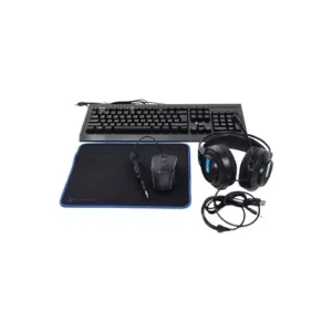 Xtreme K502C RGB Backlit USB Wired Gaming Keyboard, Mouse, Mouse Pad & Headphone Black Combo with Bangla