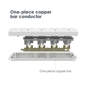 Alternative view of Deli ET405 2 Pin 6 Port 3 Meter Power Strip