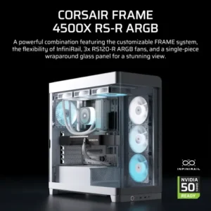 Alternative view of Corsair FRAME 4500X RS-R ARGB Panoramic Glass E-ATX Mid-Tower Casing White