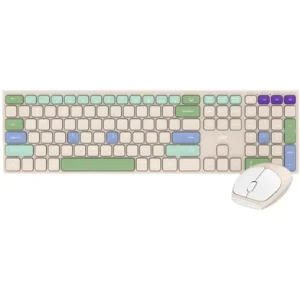 Fantech WK895 Pop Keys Wireless Keyboard Mouse Combo (Beige)