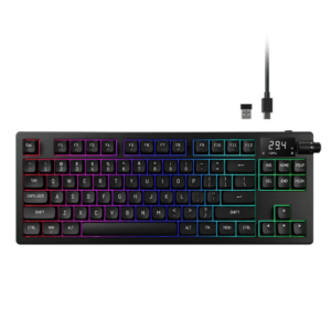 Gamdias HERMES M7 HYBRID RGB Red Switch Tri-Mode Mechanical Keyboard With Display