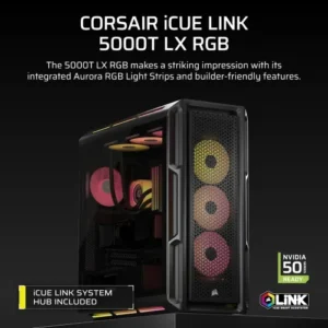 Alternative view of Corsair iCUE LINK 5000T LX RGB E-ATX Mid-Tower Casing