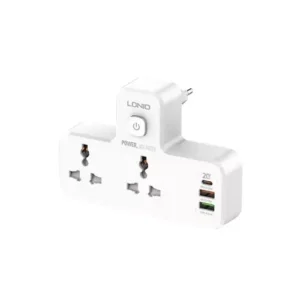 LDNIO SC2311 Fast Charging 2 Way 5 Port Wall Power Socket With LED Lamp