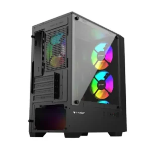 Alternative view of T-Wolf Phantom X4 RGB M-ATX Mid Tower Gaming Case With 200W PSU