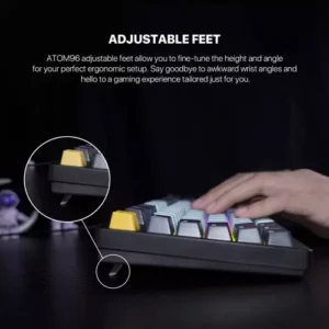 Alternative view of Fantech ATOM 96 MK890V2 RGB Wired Mechanical Gaming Keyboard (Navy Blue) sky blue