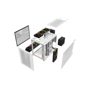 Alternative view of 1STPLAYER SP7 White Mid Tower RGB Gaming Case