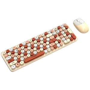 T-Wolf TF350 Wireless Keyboard Mouse Combo (Milk Tea)